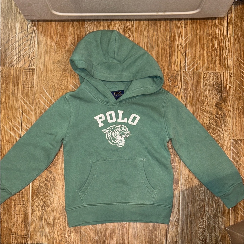 Polo by Ralph Lauren Kids Hoodie in Green with Logo-5T